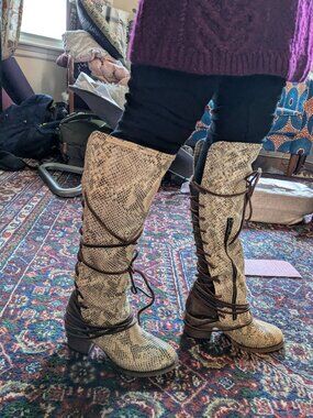 Freebird Coal Knee High Western Boots